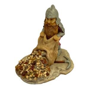 Enchantica Tarbet Dwarf w/sack Jewels 3 1/2" 1989 Handpainted UK EUC No Box
